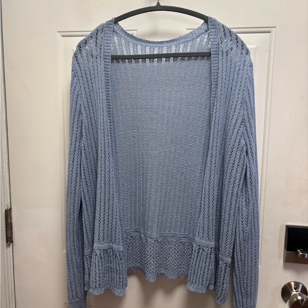 NWT Light Blue Open Knit Women's Sweater 2xl new